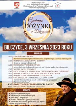 Święto plonów w gminie Gdów. Dożynki gminne w Bilczycach już 3 września. Zapraszamy!